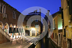 Venice fish market at night