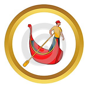 Venice gondola and gondolier vector icon