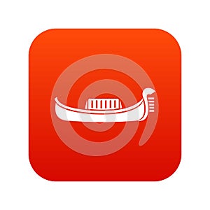 Venice gondola icon digital red