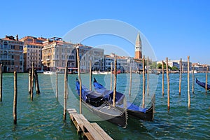 Venice, gondolas in the foreground