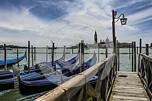 Venice gondolas and San Giorgio Maggiore