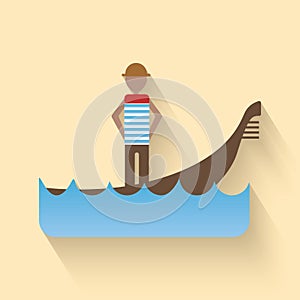 venice gondolier. Vector illustration decorative design