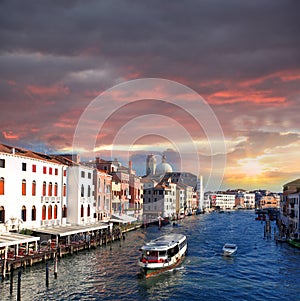 Venice, Grand canal with city bus