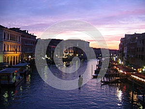 Venice grand canal at dusk