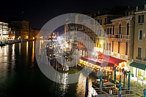 Venice Grand Canal at night