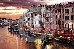 Venice Grand Canal at night