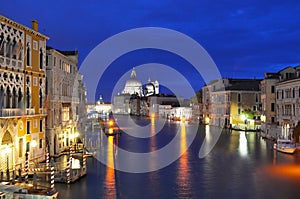 Venice Grand canal at night, Italy