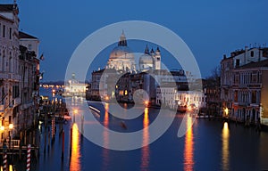 Venice grand canal - night view,Italy