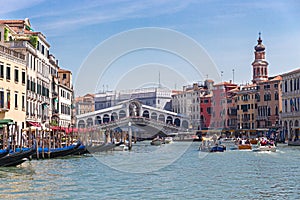 Venice, Grand Canal, Rialto bridge.