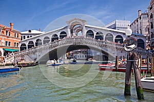 Venice, Grand Canal, Rialto bridge.