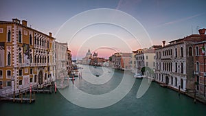 Venice grand canal santa maria della salute panorama 4k time lapse italy