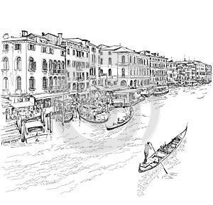 Venice - Grand Canal. The view from the Rialto Bridge