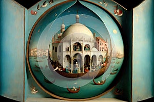 Venice if painted by hyeronimus bosh generative ai