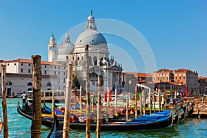 Venice, Italy. Basilica Santa Maria della Salute and Grand Canal