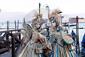 Venice, Italy, Carnival of Venice, beautiful mask at Piazza San Marco