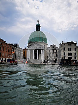 Venice - Italy christ church with blue venice sea