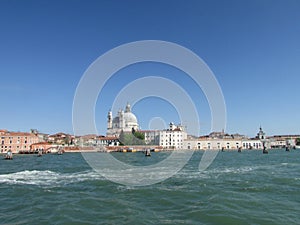Venice, Italy, city of the Gulf of Venice, view from the sea.