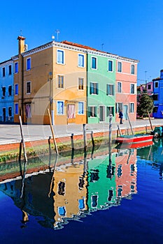 Venice, Italy. Colorful houses in Burano.