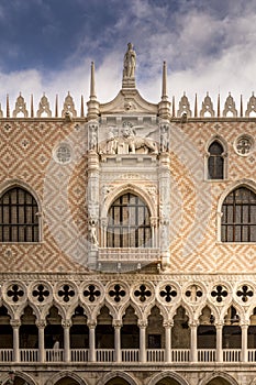 Architectural detail - Ducal Palace on Piazza San Marco in Venice, Italy