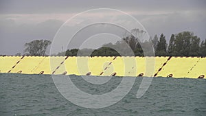 Venice, Italy - Flood barriers deployed to avoid floods