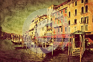 Venice, Italy. Gondolas on Grand Canal