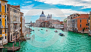 Venice Italy Grand Canal on summer day.