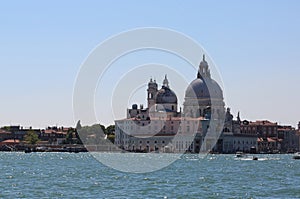 VENICE Italy buildings called Punta della Dogana and dome of the photo