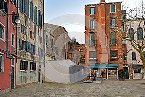 Main square of Ghetto Novo in Venice