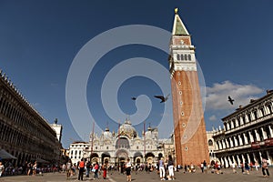 Venice, Italy - June 07, 2017: People on San Marco Square and Ca