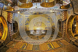 Interior of the medieval Patriarchal Cathedral Basilica of Saint Mark, Venice, Italy