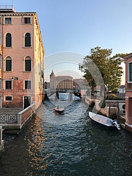 Venice, Italy. Molino Stucky, famous historical building