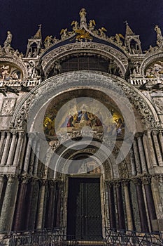 Venice in Italy at night. photo