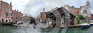 Venice, Italy - 14 Nov, 2022: Gondola workshop of Squero San Trovaso