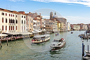 Venice, Italy - October 2022: Venice medieval architecture around Grand canal