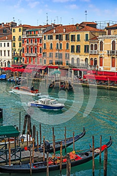 Venice, Italy overlooking Gondolas in the Grand Canal