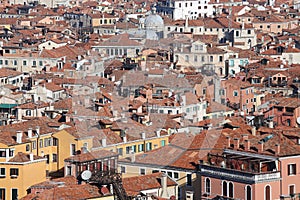 Venice, Italy, red-tile roofs and many houses photo