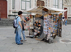 Venice kiosk with maps magazines newspapers