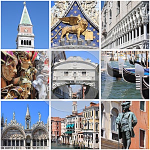 Venice landmarks collage