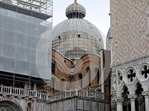 Venice Landmarks, St Mark`s Basilica and the Doge`s Palace, Italy