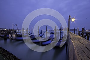 Venice Night Gondolas photo