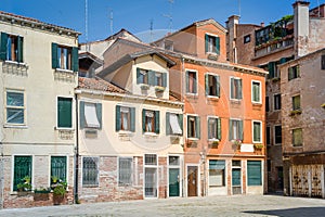Venice old town historical houses at the square