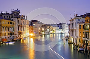 Venice from ponte Accademia at night