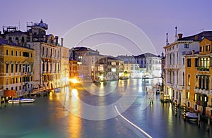 Venice from ponte Accademia at night photo