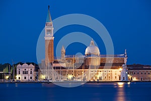 Venice, San Giorgio isle by night photo