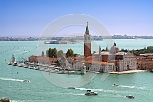 Venice, San Giorgio Maggiore Island aerial view