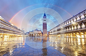 Venice - San Marco piazza with rainbow photo