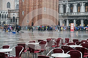 Venice - San marco square in the heavy rain