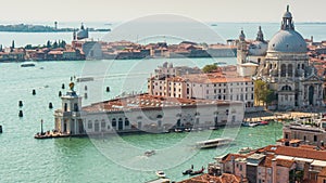 Venice santa maria della salute basilica campanile view 4k time lapse italy