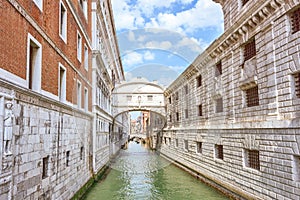 Venice scenic old streets water canal. Italian Lagoon beauty