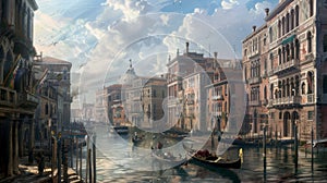 Venice in Splendor: Captivating 18th Century Cityscape Painting